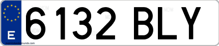 Ejemplo de matrícula de coche ordinaria 6132 BLY