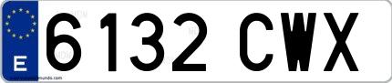 Ejemplo de matrícula española 6132 CWX