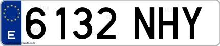 Ejemplo de matrícula española 6132 NHY