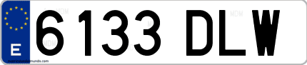 Ejemplo de matrícula de coche ordinaria 6133 DLW