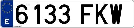 Ejemplo de matrícula española 6133 FKW