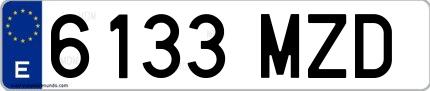 Ejemplo de matrícula española 6133 MZD