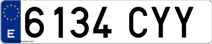 Ejemplo de matrícula de coche ordinaria 6134 CYY