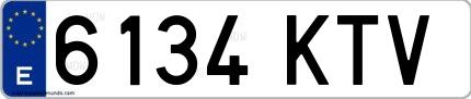 Ejemplo de matrícula española 6134 KTV