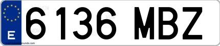 Ejemplo de matrícula española 6136 MBZ
