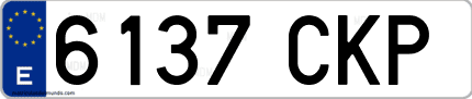 Ejemplo de matrícula de coche ordinaria 6137 CKP
