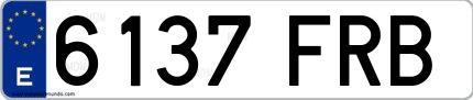 Ejemplo de matrícula española 6137 FRB