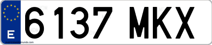Ejemplo de matrícula de coche ordinaria 6137 MKX