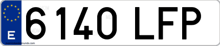 Ejemplo de matrícula de coche ordinaria 6140 LFP
