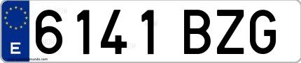 Ejemplo de matrícula española 6141 BZG