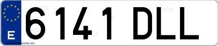 Ejemplo de matrícula española 6141 DLL