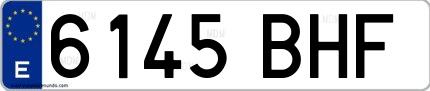 Ejemplo de matrícula española 6145 BHF