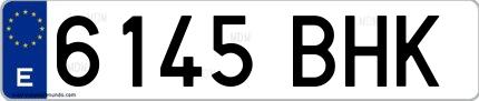 Ejemplo de matrícula española 6145 BHK