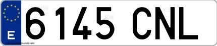 Ejemplo de matrícula española 6145 CNL