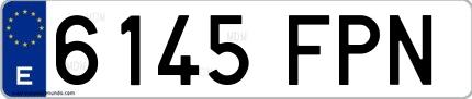 Ejemplo de matrícula española 6145 FPN