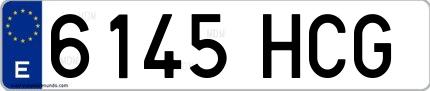 Ejemplo de matrícula española 6145 HCG