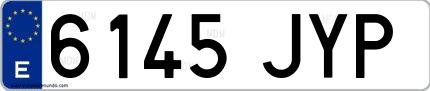 Ejemplo de matrícula española 6145 JYP