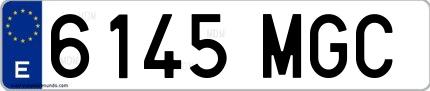 Ejemplo de matrícula española 6145 MGC