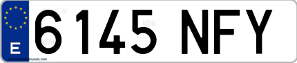 Ejemplo de matrícula de coche ordinaria 6145 NFY