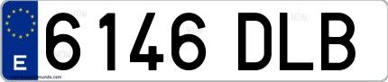 Ejemplo de matrícula española 6146 DLB