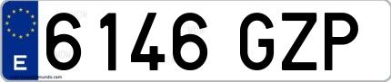 Ejemplo de matrícula española 6146 GZP