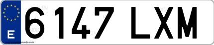 Ejemplo de matrícula española 6147 LXM