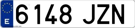 Ejemplo de matrícula española 6148 JZN