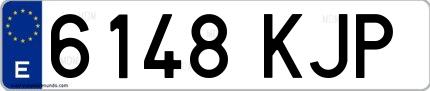 Ejemplo de matrícula española 6148 KJP