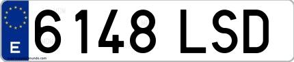 Ejemplo de matrícula española 6148 LSD