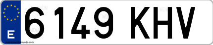 Ejemplo de matrícula de coche ordinaria 6149 KHV