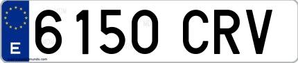 Ejemplo de matrícula española 6150 CRV