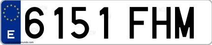 Ejemplo de matrícula española 6151 FHM