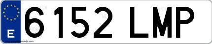 Ejemplo de matrícula española 6152 LMP