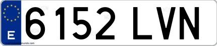 Ejemplo de matrícula española 6152 LVN