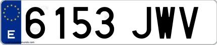 Ejemplo de matrícula española 6153 JWV