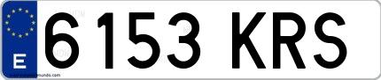 Ejemplo de matrícula española 6153 KRS