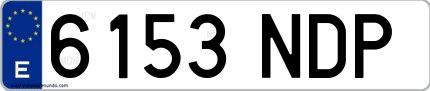 Ejemplo de matrícula española 6153 NDP