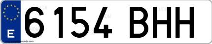 Ejemplo de matrícula española 6154 BHH