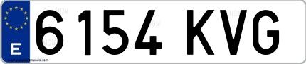 Ejemplo de matrícula española 6154 KVG