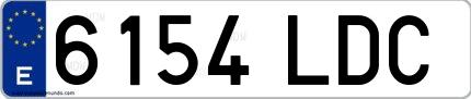 Ejemplo de matrícula española 6154 LDC