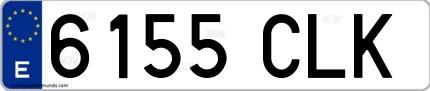 Ejemplo de matrícula española 6155 CLK
