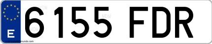 Ejemplo de matrícula española 6155 FDR