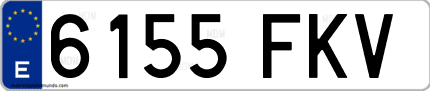 Ejemplo de matrícula de coche ordinaria 6155 FKV
