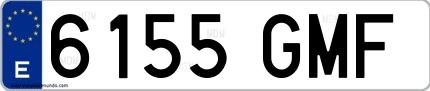 Ejemplo de matrícula española 6155 GMF