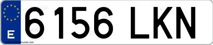 Ejemplo de matrícula española 6156 LKN