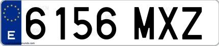 Ejemplo de matrícula española 6156 MXZ