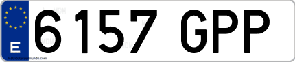 Ejemplo de matrícula de coche ordinaria 6157 GPP