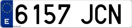 Ejemplo de matrícula española 6157 JCN