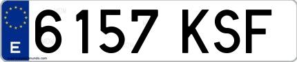Ejemplo de matrícula española 6157 KSF