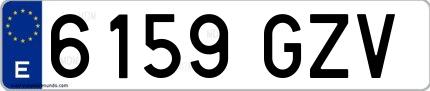 Ejemplo de matrícula española 6159 GZV